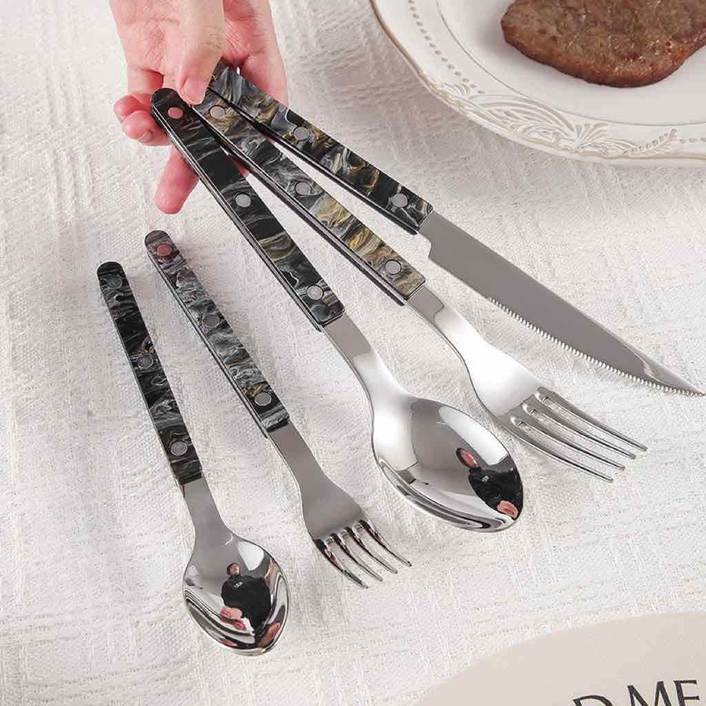Set of 10 Modern French Flatware Set - Bistrot Style Cutlery Silverware, Only $4.9 Each - Flowly Home