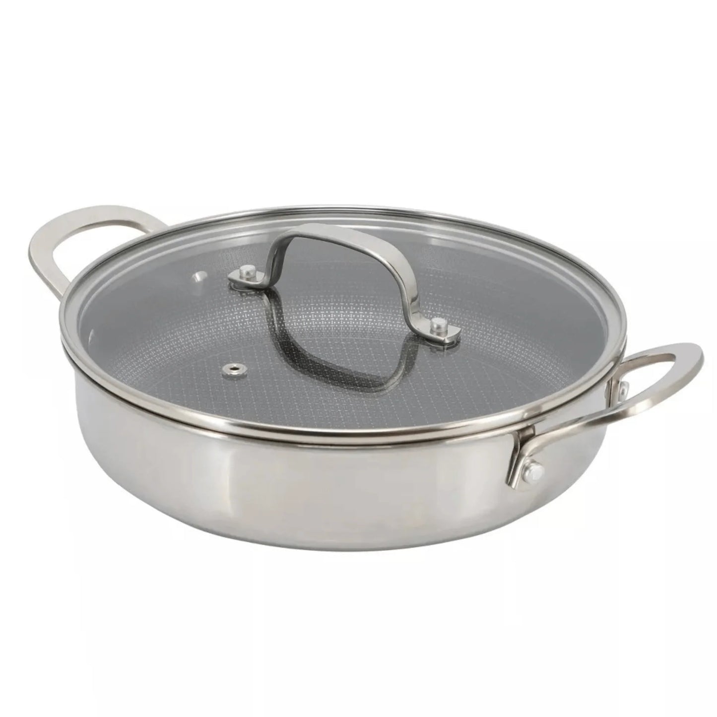 Better Chef 11-Inch 3-Ply Stainless Steel Nonstick Deep Fry Pan with Lid