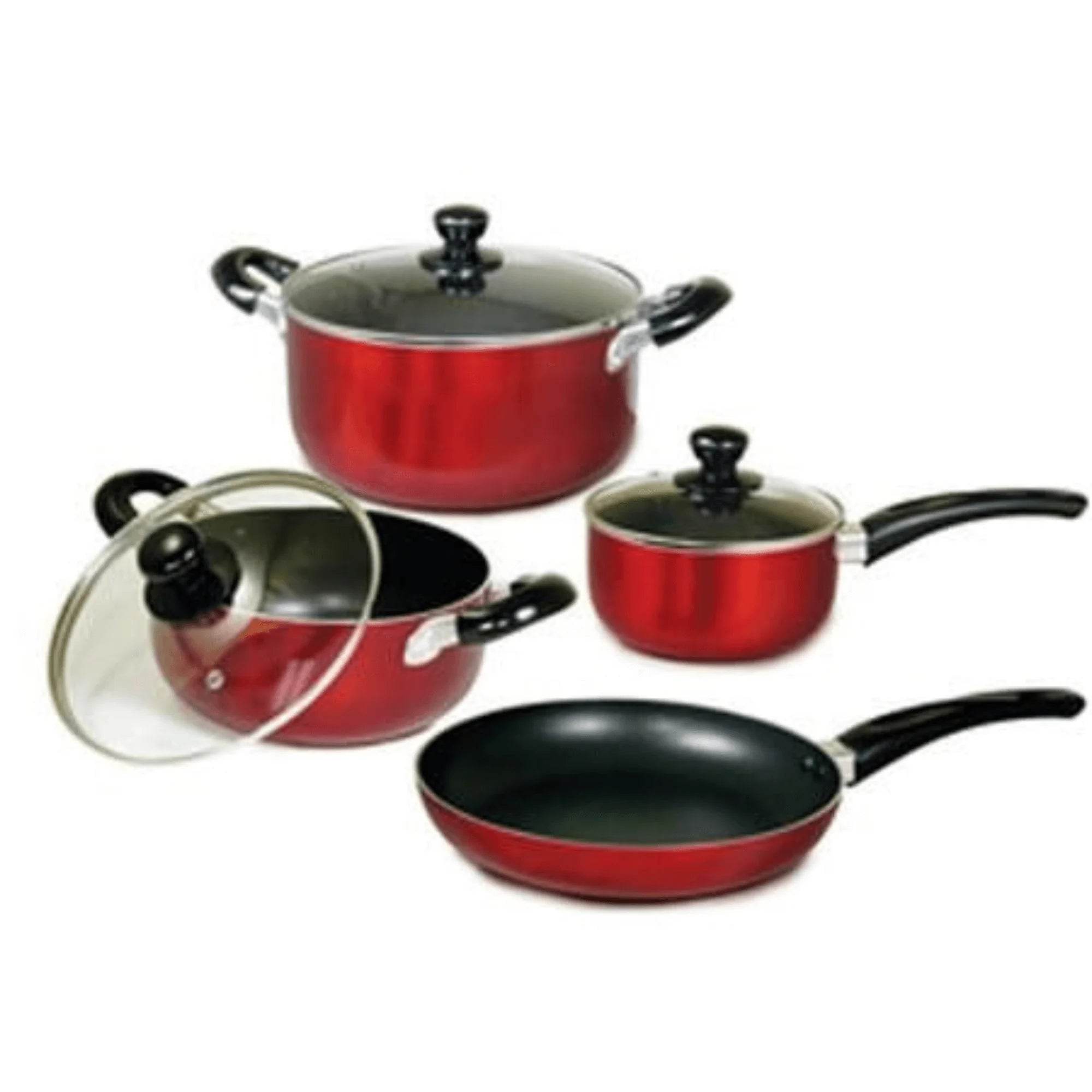Better Chef Non-Stick Aluminum Cookware Set - 7-Piece with Durable Bakelite Handles for Easy Cooking - Flowly Home