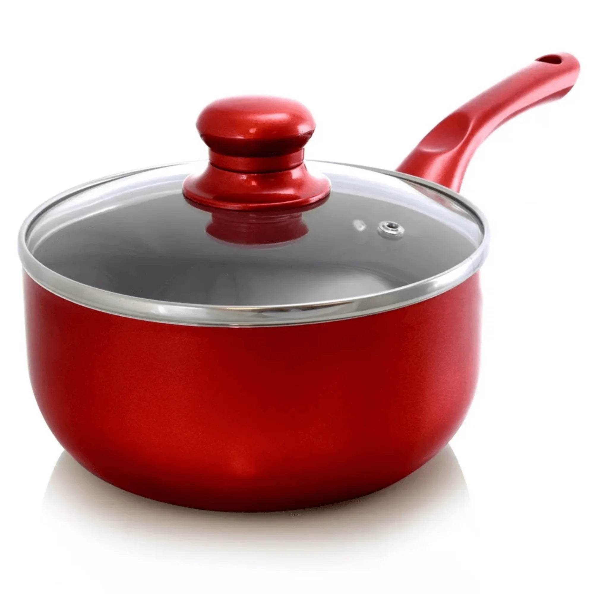Better Chef Ceramic-Coated Saucepan 1.5Qt with Glass Lid - Premium Ceramic-Coated Cookware - Flowly Home