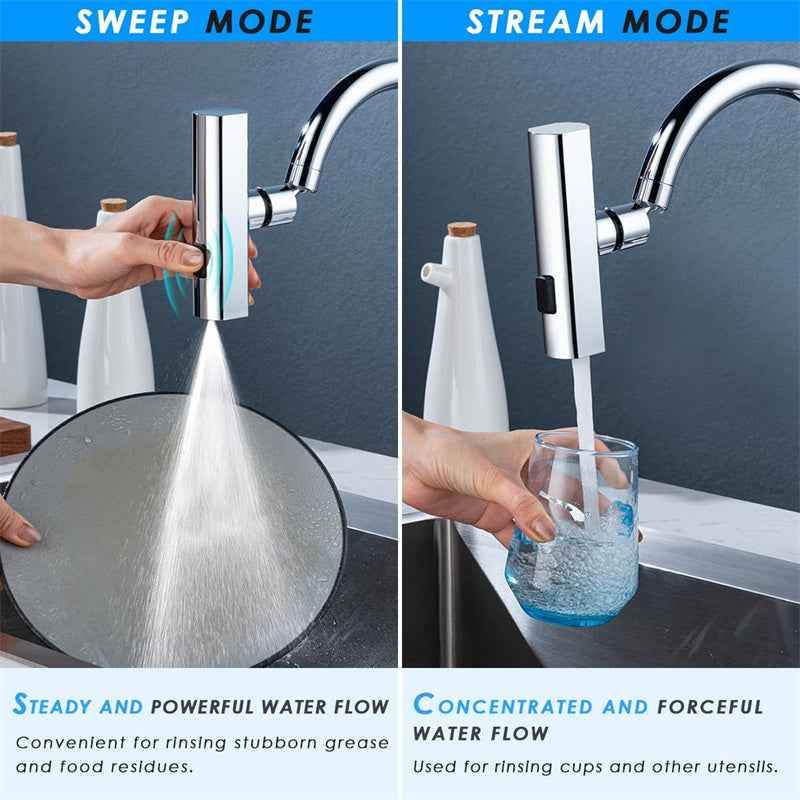 Kitchen Faucet Bubbler Attachment Rotating Splash Proof Waterfall Nozzle Extension - Flowly Home