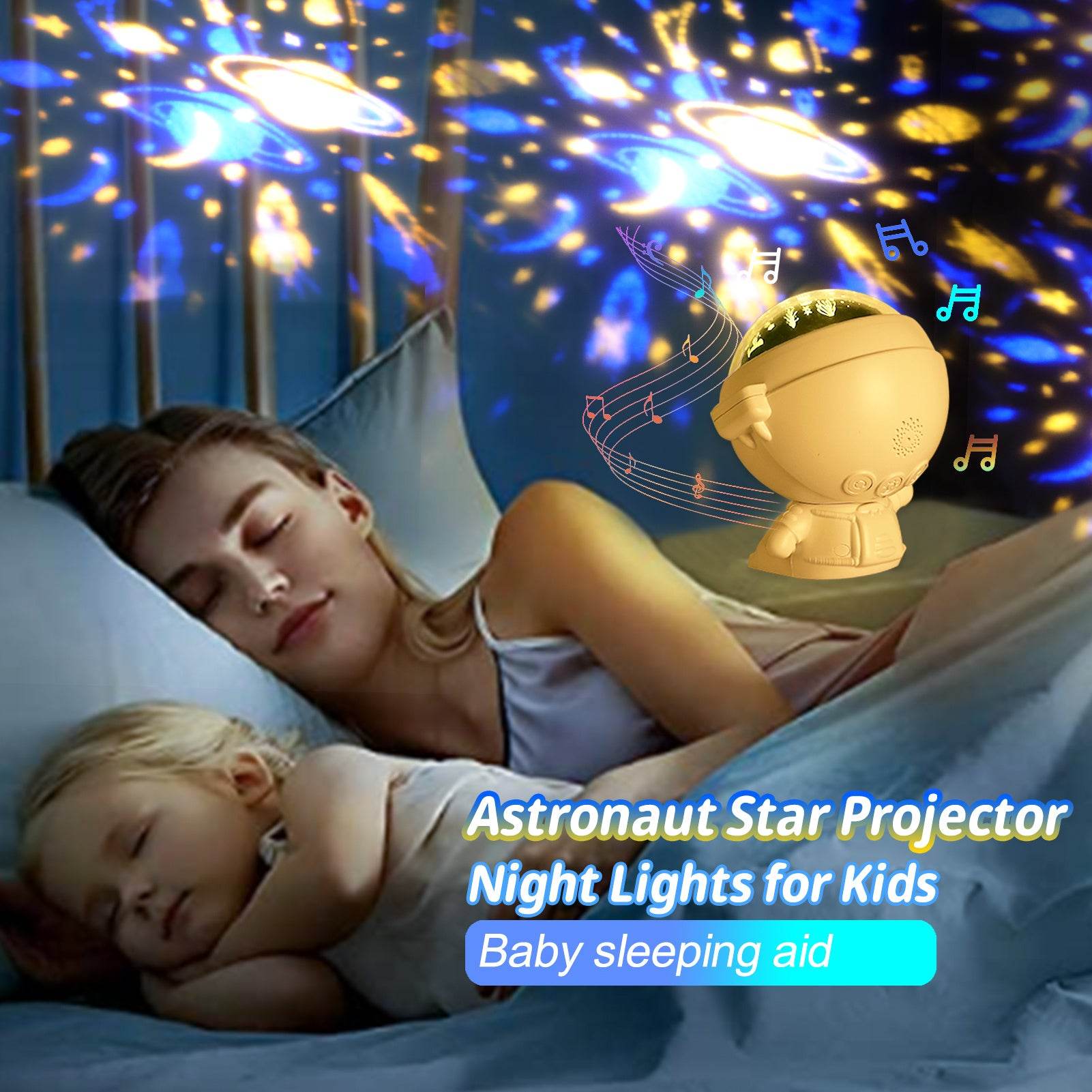 Galaxy Star Projector Astronaut Lamp - Starry Sky Night Light Gift for Kids and Babies - Flowly Home