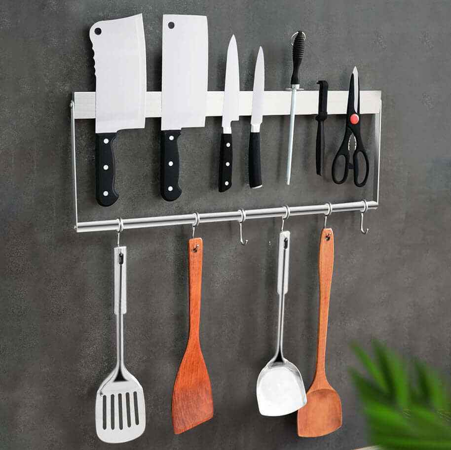 Kitchen Knife Storage Rack - Wall-Mounted Organizer for Kitchen Efficiency - Flowly Home