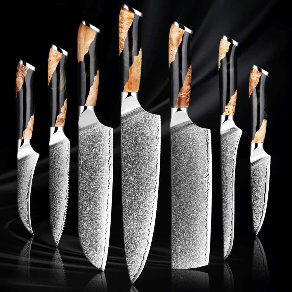 Damascus Steel Chef Knife - Professional Kitchen Knife for Chefs - Flowly Home