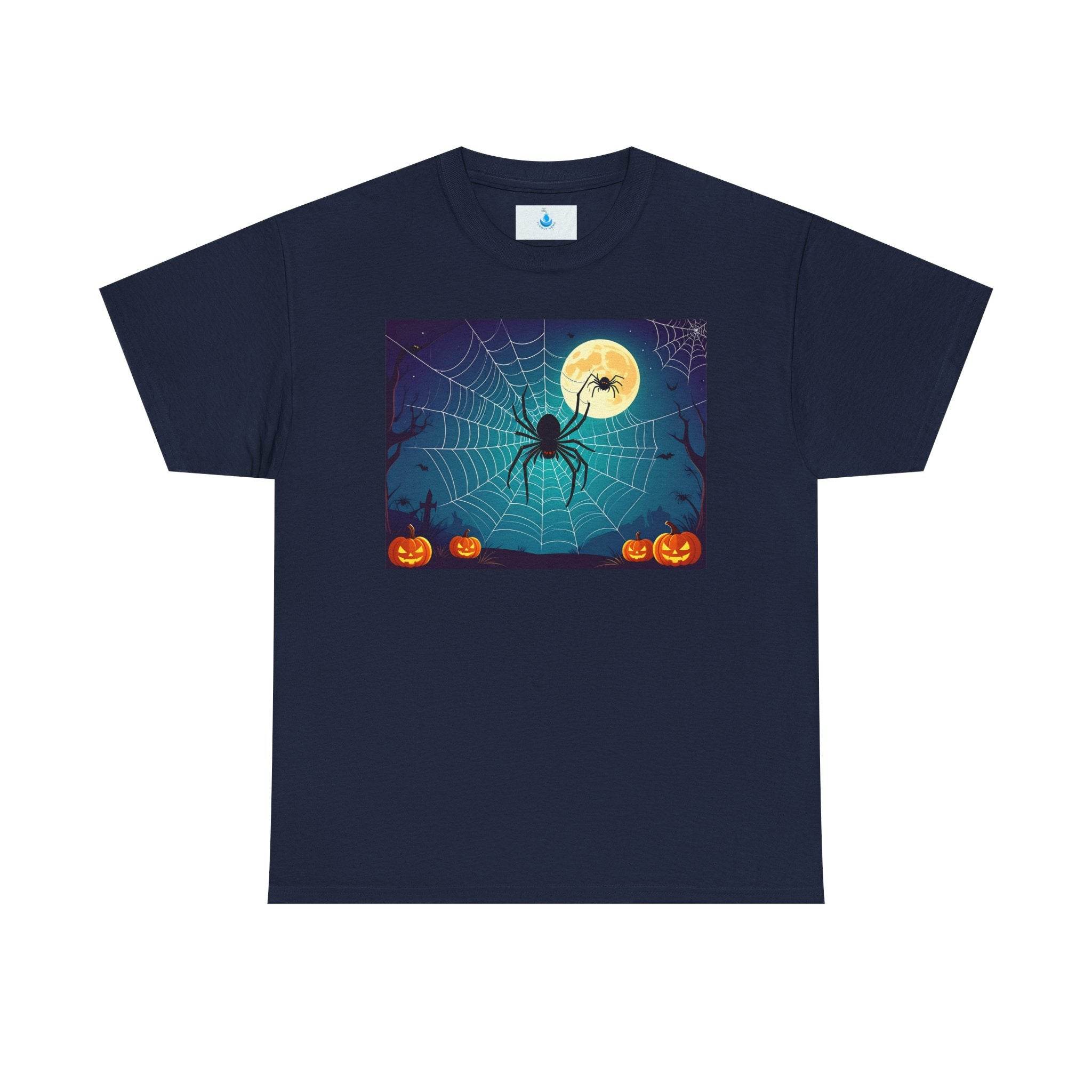 Halloween Spider Web Unisex Tee, Spooky T-Shirt for Family Gatherings, Perfect for Halloween Parties, Haunted House Attire, Everyday Wear - Flowly Home