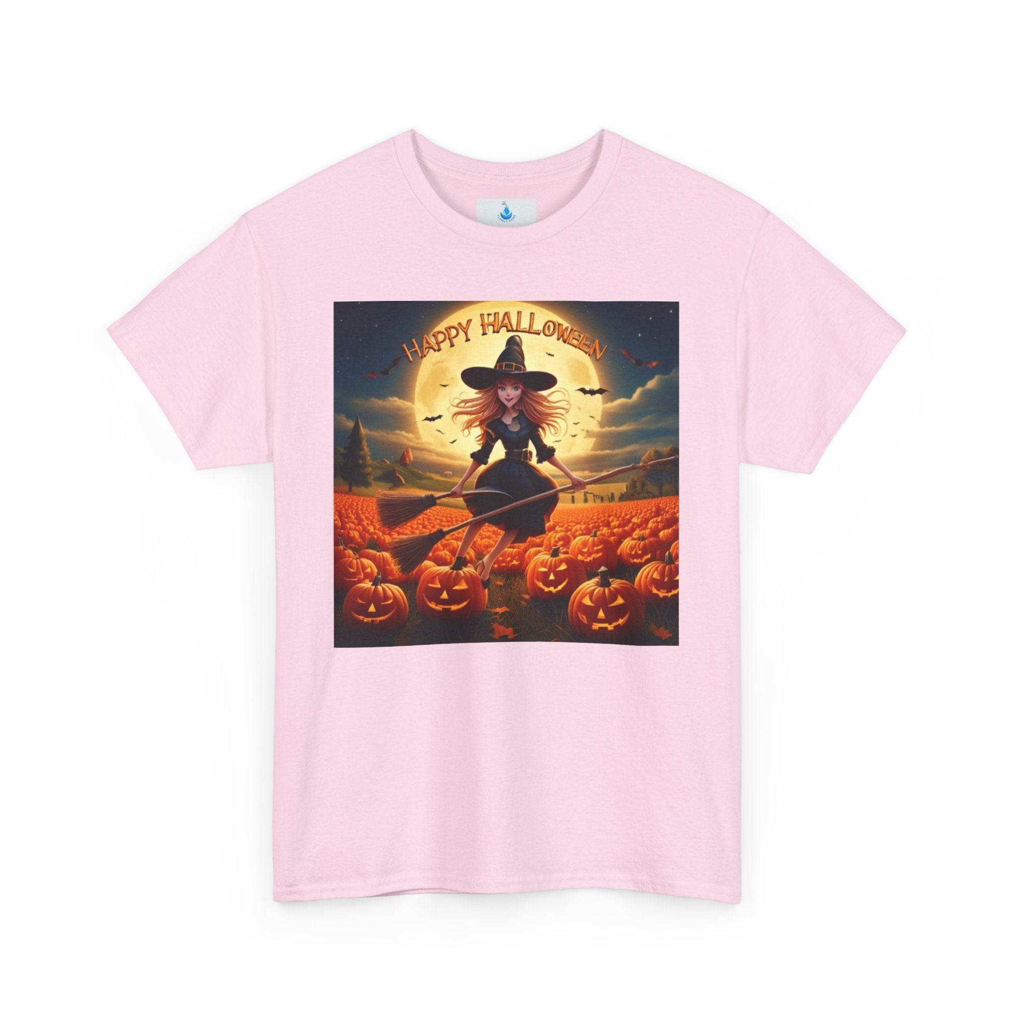 Halloween Witch Tee, Spooky Unisex T-Shirt, Fall Festival Shirt, Pumpkin Graphic Top, Halloween Costume - Flowly Home
