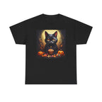 Halloween Cat Art Tee, Spooky Cat Shirt, Unisex Halloween T-Shirt, Cute Cat Graphic Tee, Fall Apparel, Pet Lover Gift - Flowly Home