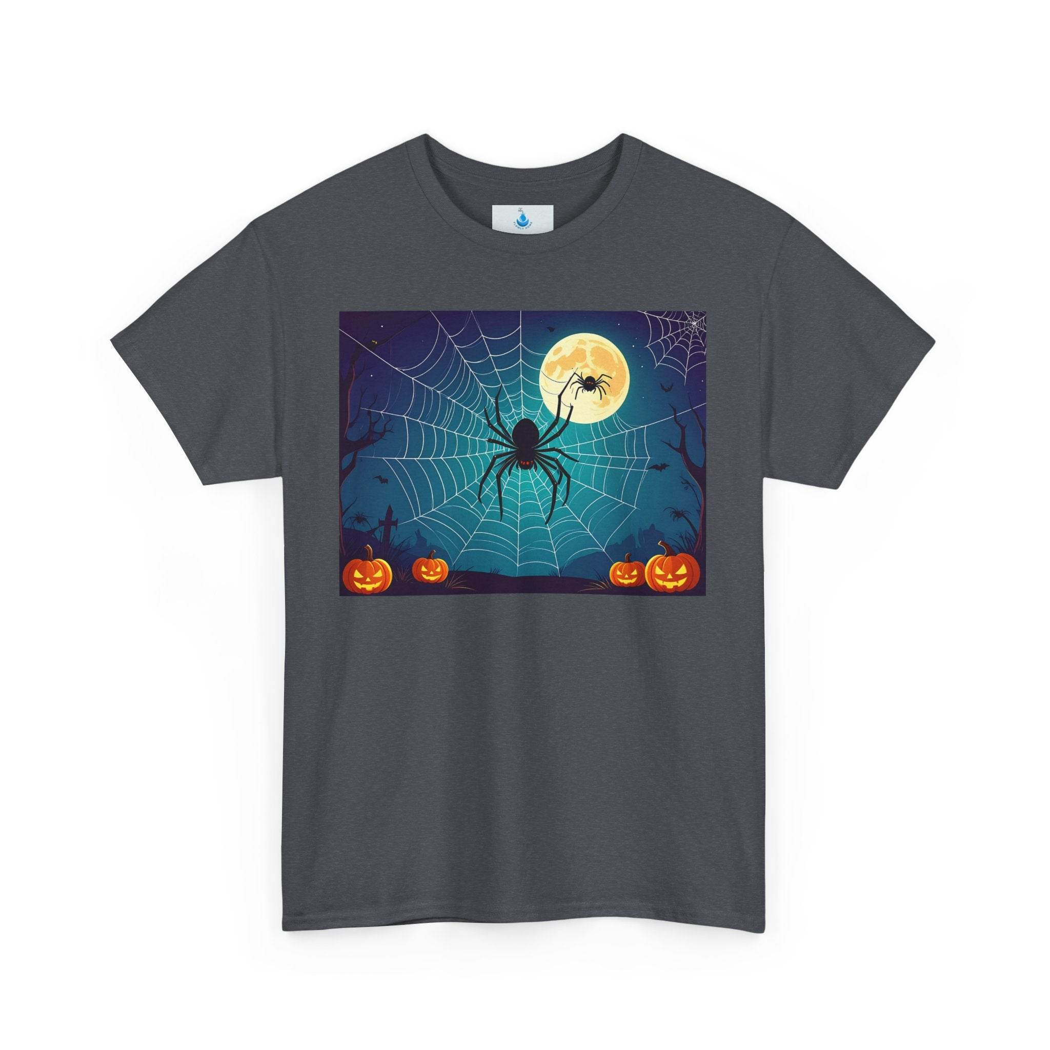 Halloween Spider Web Unisex Tee, Spooky T-Shirt for Family Gatherings, Perfect for Halloween Parties, Haunted House Attire, Everyday Wear - Flowly Home