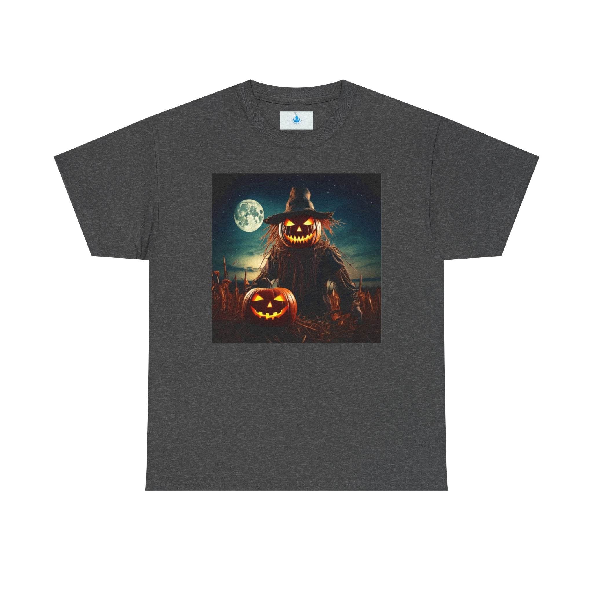 Spooky Scarecrow Halloween Shirt - Unisex Heavy Cotton Tee for Autumn Festivities and Trick or Treat Fun - Flowly Home