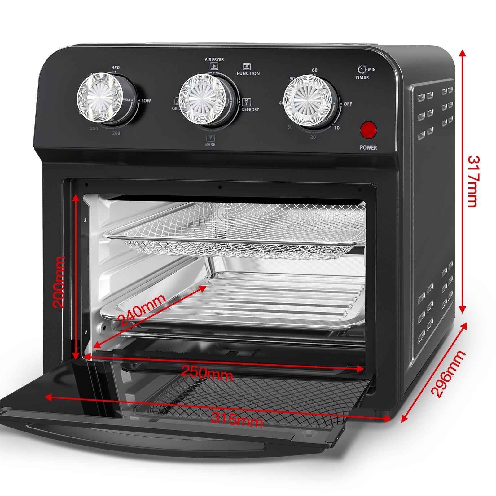 12.5 Qt Air Fryer - Versatile Multi-Function Cooking Grill for Air Frying, Baking, and Presets - Flowly Home