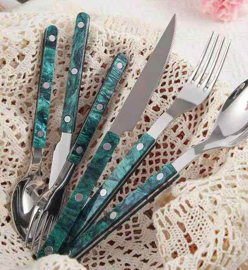 Set of 10 Modern French Flatware Set - Bistrot Style Cutlery Silverware, Only $4.9 Each - Flowly Home