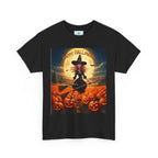 Halloween Witch Tee, Unisex Heavy Cotton Shirt, Spooky Graphic T-Shirt, Fall Fashion, Trick or Treat Costume Top, Autumn Celebration Wear - Flowly Home