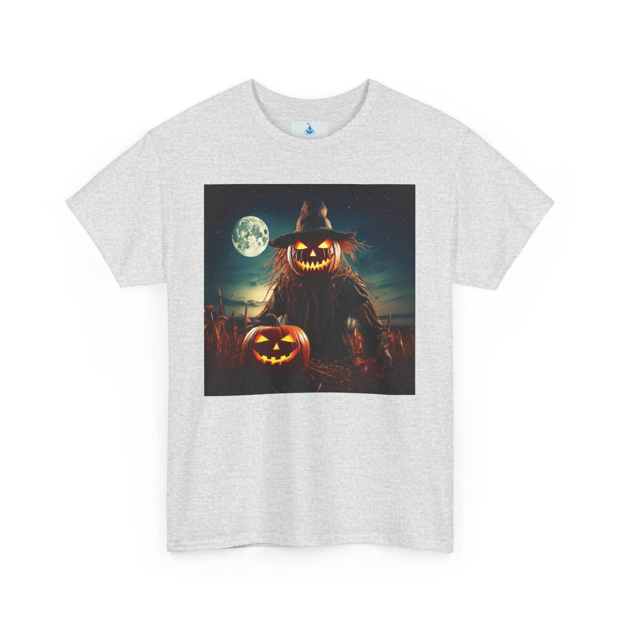 Spooky Scarecrow Halloween Shirt - Unisex Heavy Cotton Tee for Autumn Festivities and Trick or Treat Fun - Flowly Home
