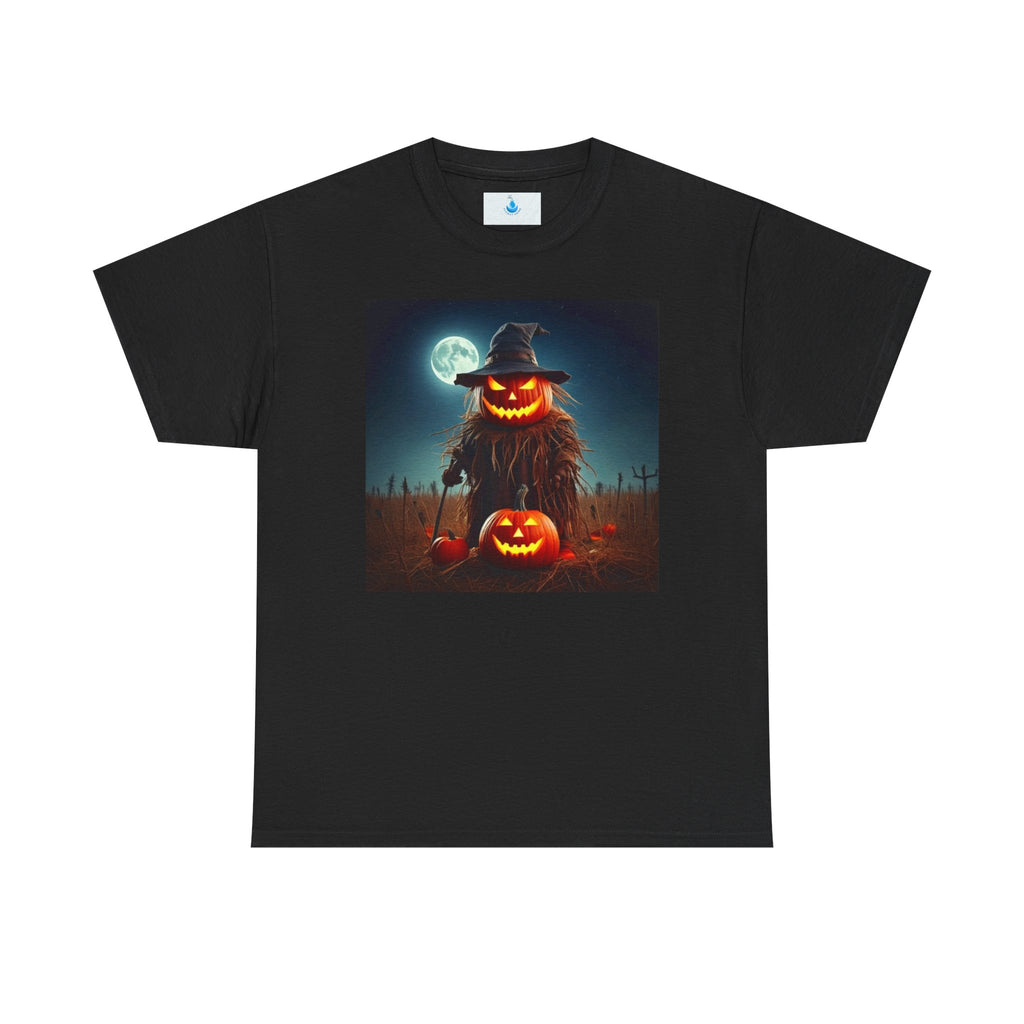 Halloween Scarecrow Tee - Unisex Heavy Cotton T-Shirt for Spooky Fall and Halloween Fun