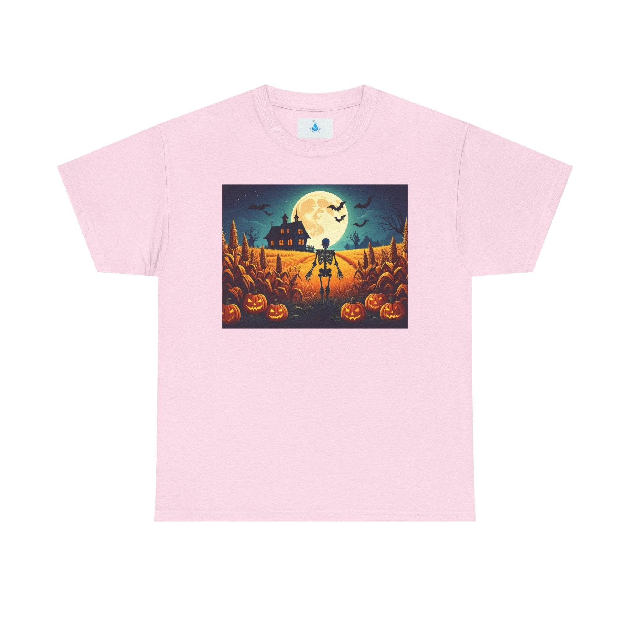 Spooky Fall Vibes Unisex Heavy Cotton Tee, Halloween T-Shirt, Pumpkin Graphic Tee, Casual Autumn Wear, Festive Everyday Apparel - Flowly Home