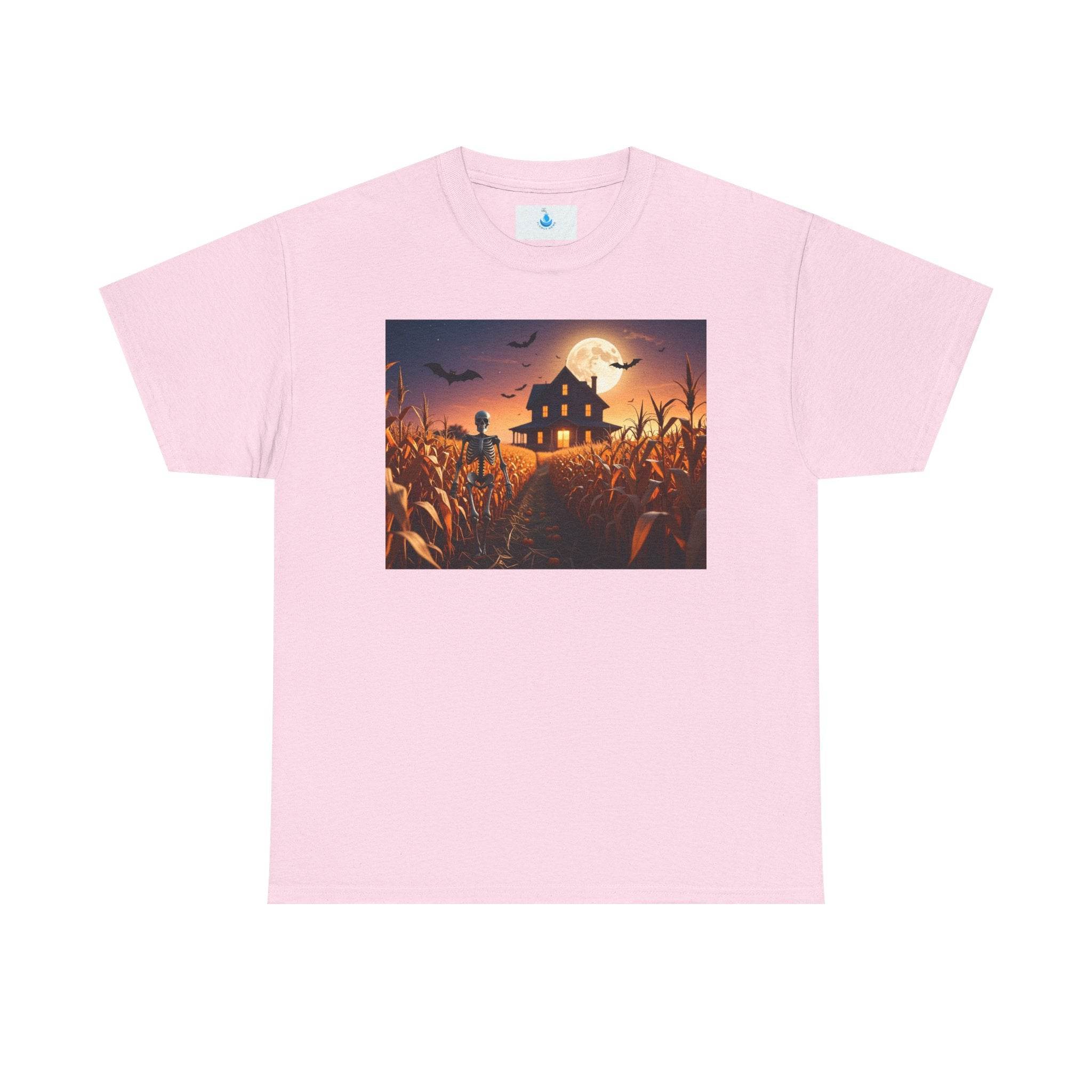 Halloween Scarecrow Tee, Spooky T-Shirt for Fall, Unisex Heavy Cotton Shirt, Harvest Season Apparel, Halloween Party Outfit - Flowly Home