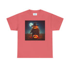 Halloween Scarecrow Tee - Unisex Heavy Cotton T-Shirt for Spooky Fall and Halloween Fun