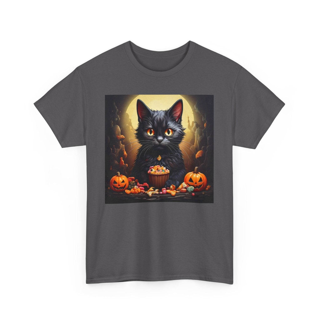 Halloween Cat Art Tee, Spooky Cat Shirt, Unisex Halloween T-Shirt, Cute Cat Graphic Tee, Fall Apparel, Pet Lover Gift - Flowly Home