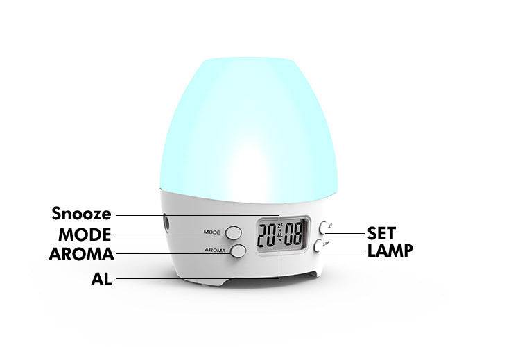 Electric Aroma Humidifier with Colorful LED Night Light and Alarm Clock - Flowly Home