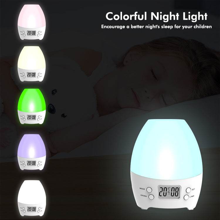 Electric Aroma Humidifier with Colorful LED Night Light and Alarm Clock - Flowly Home