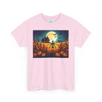 Spooky Fall Vibes Unisex Heavy Cotton Tee, Halloween T-Shirt, Pumpkin Graphic Tee, Casual Autumn Wear, Festive Everyday Apparel - Flowly Home
