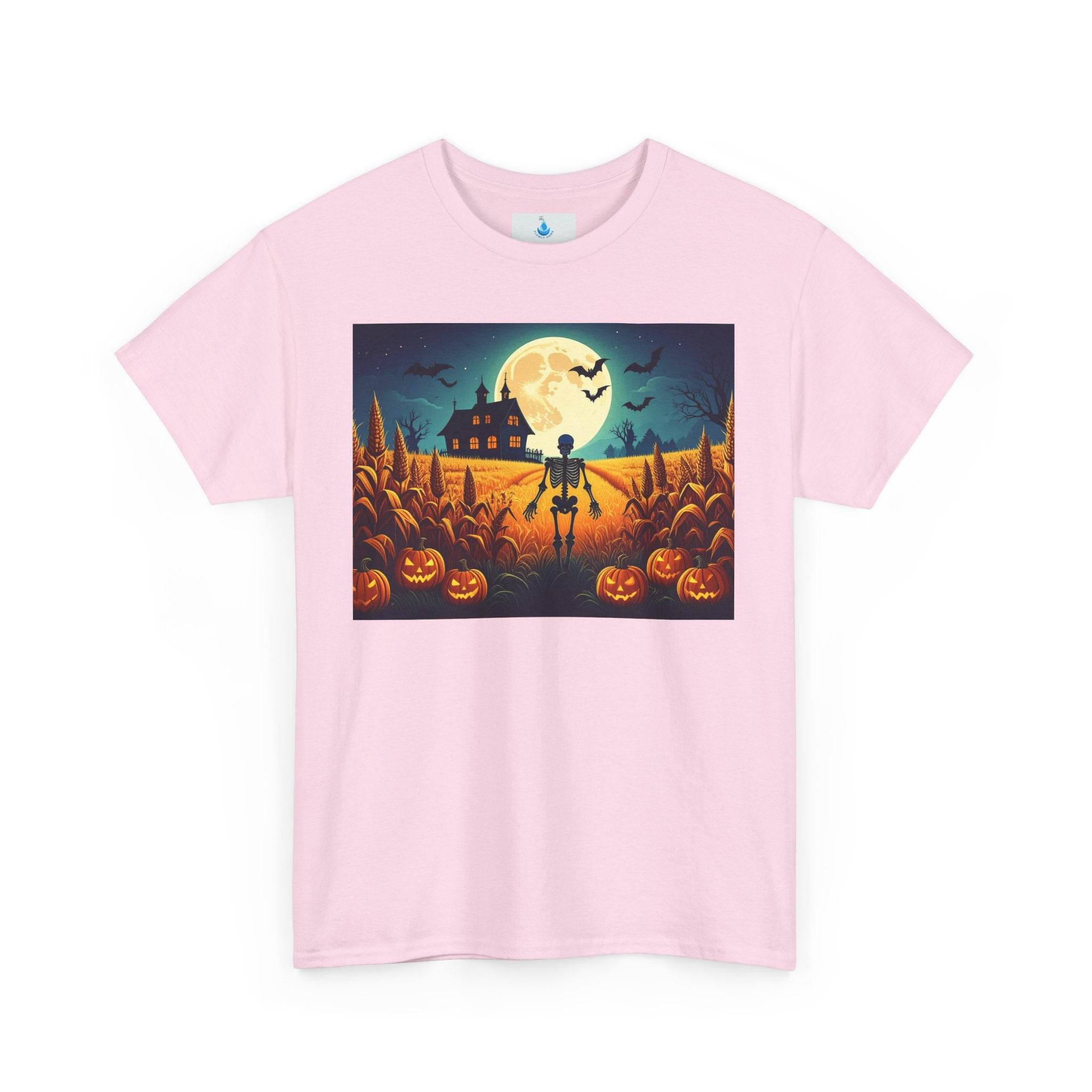 Spooky Fall Vibes Unisex Heavy Cotton Tee, Halloween T-Shirt, Pumpkin Graphic Tee, Casual Autumn Wear, Festive Everyday Apparel - Flowly Home