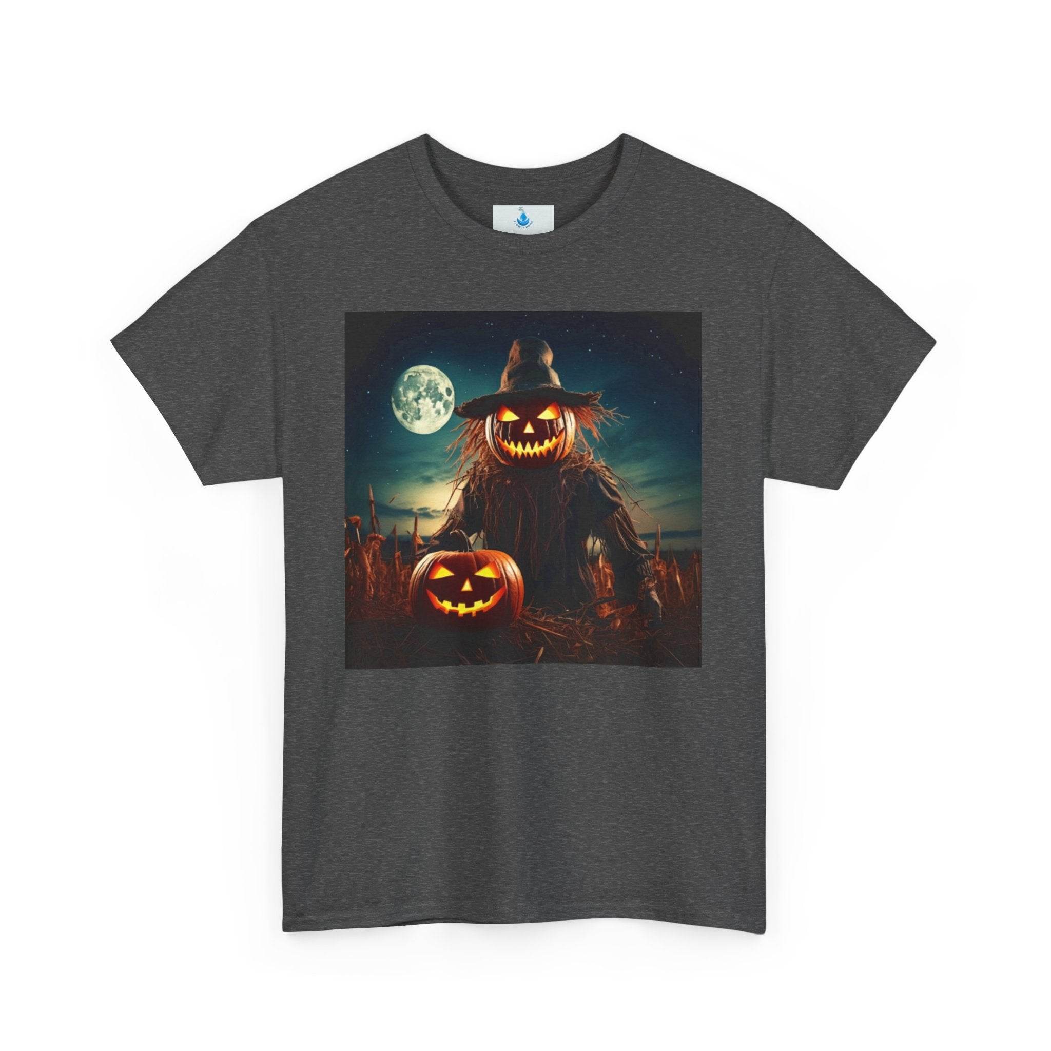 Spooky Scarecrow Halloween Shirt - Unisex Heavy Cotton Tee for Autumn Festivities and Trick or Treat Fun - Flowly Home