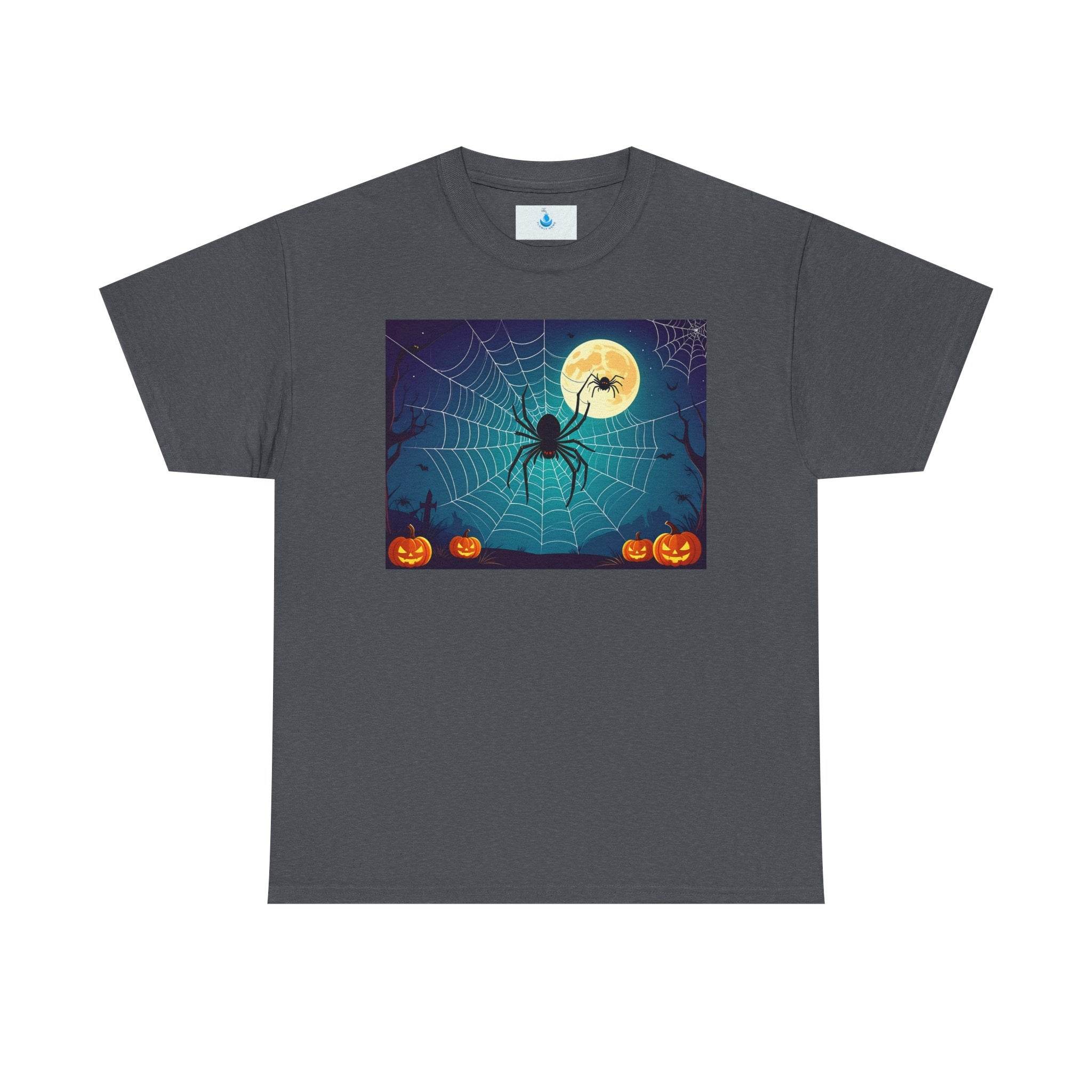 Halloween Spider Web Unisex Tee, Spooky T-Shirt for Family Gatherings, Perfect for Halloween Parties, Haunted House Attire, Everyday Wear - Flowly Home
