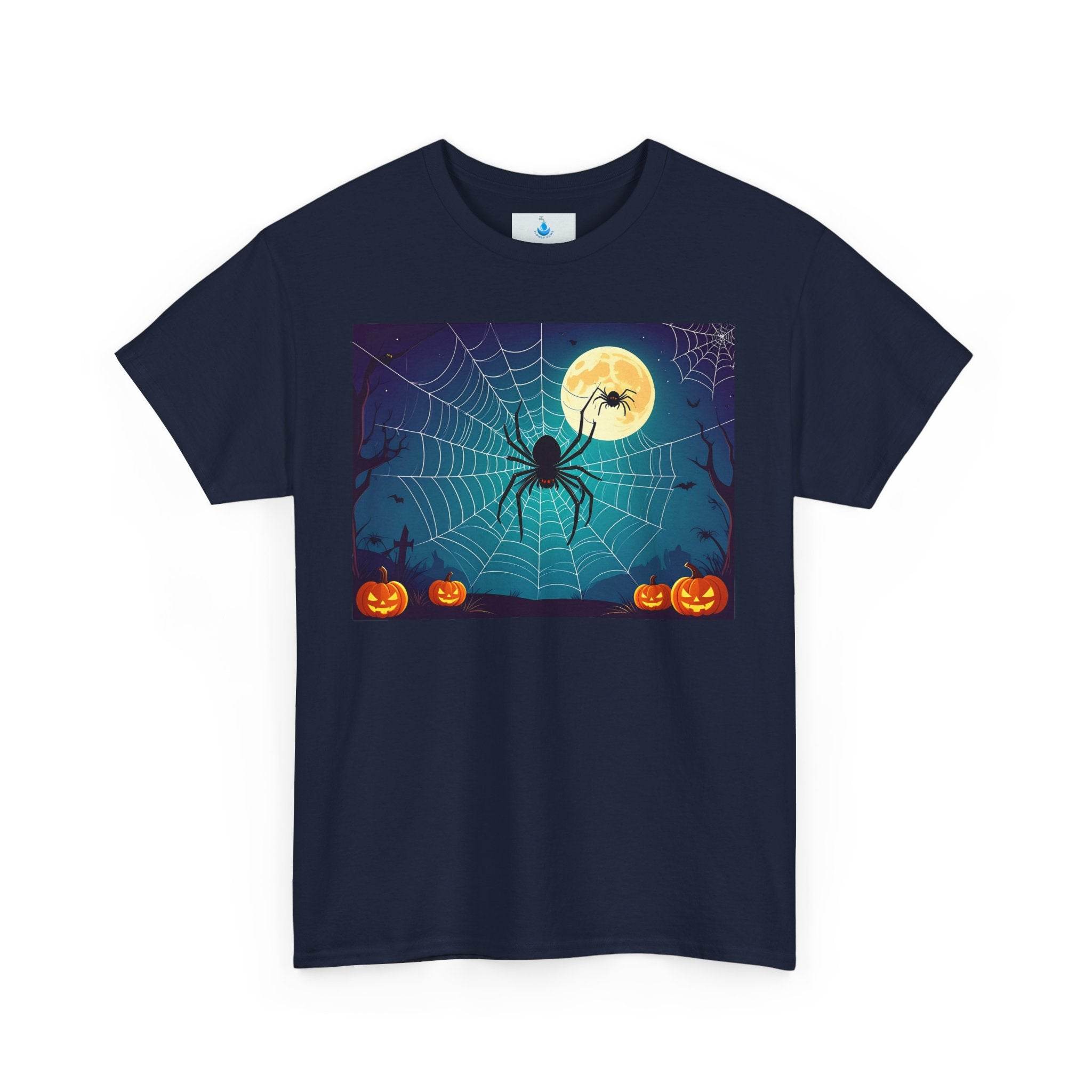 Halloween Spider Web Unisex Tee, Spooky T-Shirt for Family Gatherings, Perfect for Halloween Parties, Haunted House Attire, Everyday Wear - Flowly Home