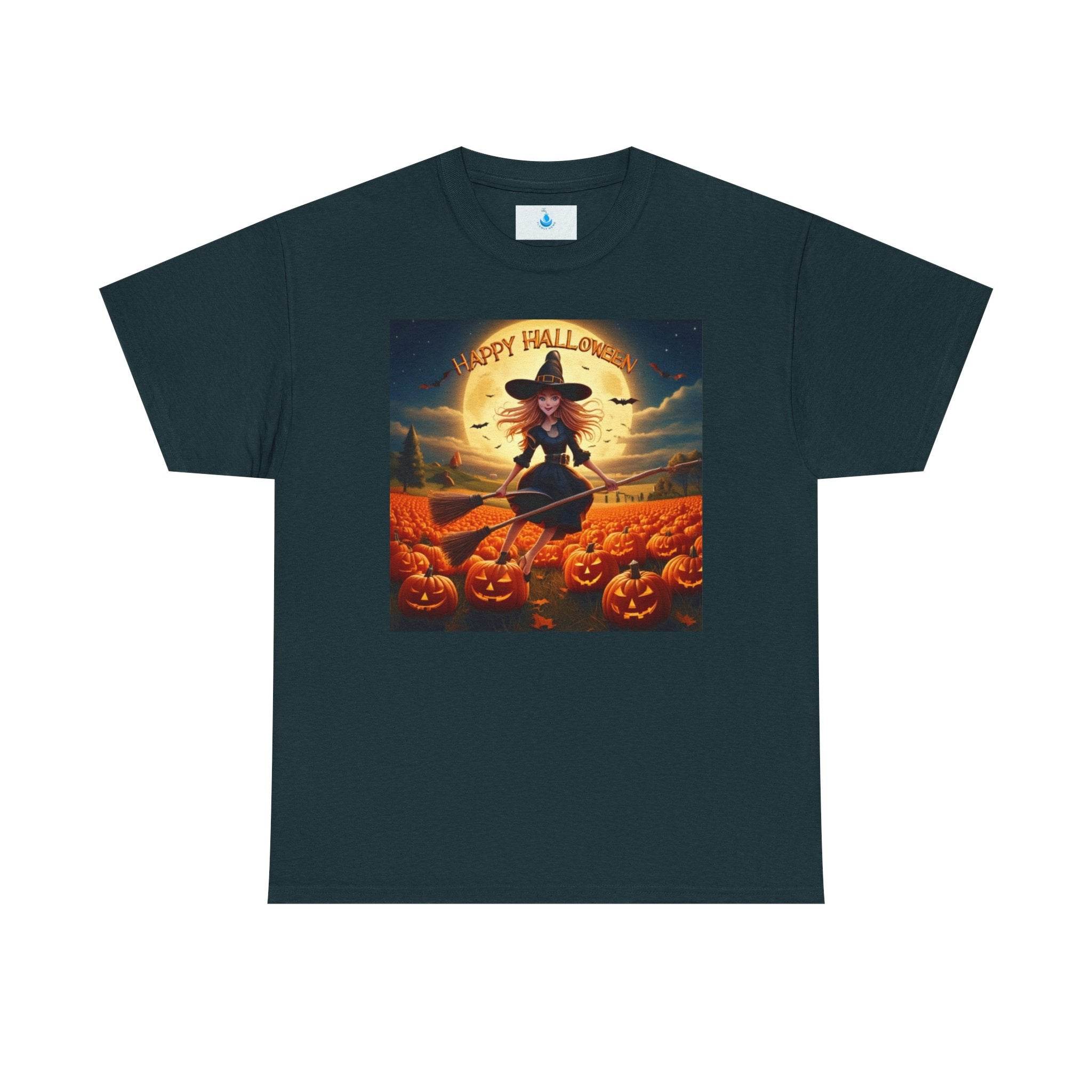 Halloween Witch Tee, Spooky Unisex T-Shirt, Fall Festival Shirt, Pumpkin Graphic Top, Halloween Costume - Flowly Home