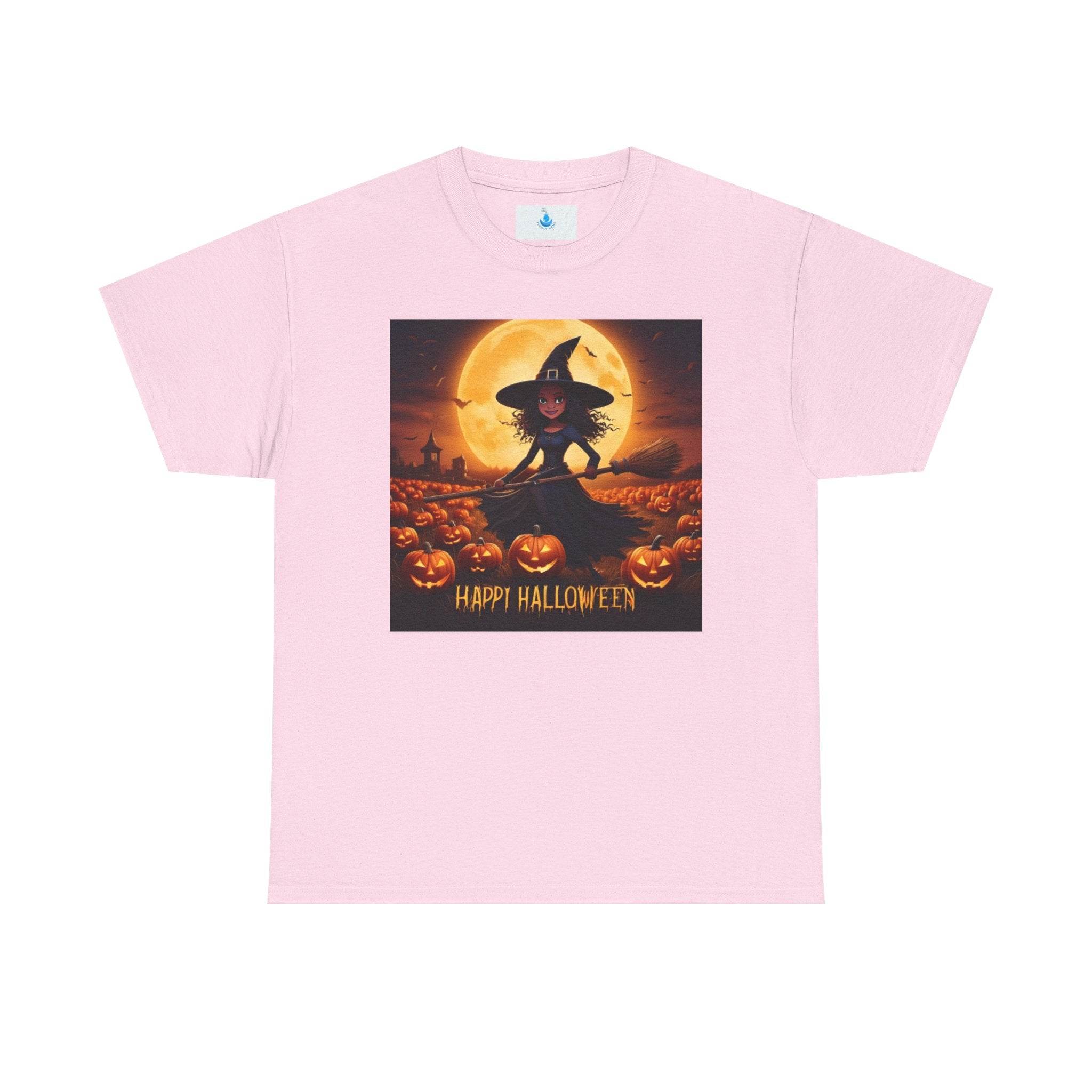 Halloween Witch T-Shirt - Unisex Heavy Cotton Tee, Spooky Fall Apparel, Fun Pumpkin Patch Fashion, Casual Halloween Wear - Flowly Home