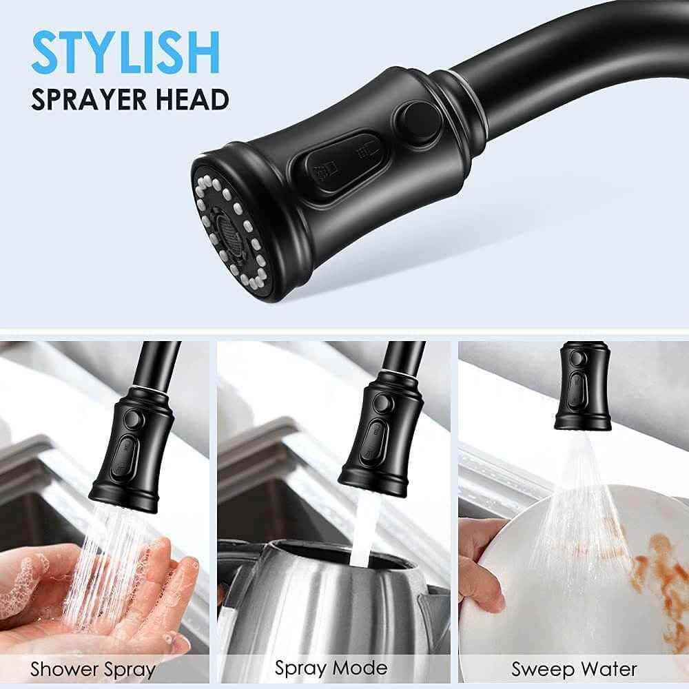 Spring Kitchen Faucet - 3 Modes Pull Sprayer Kitchen Sink Faucet - Flowly Home