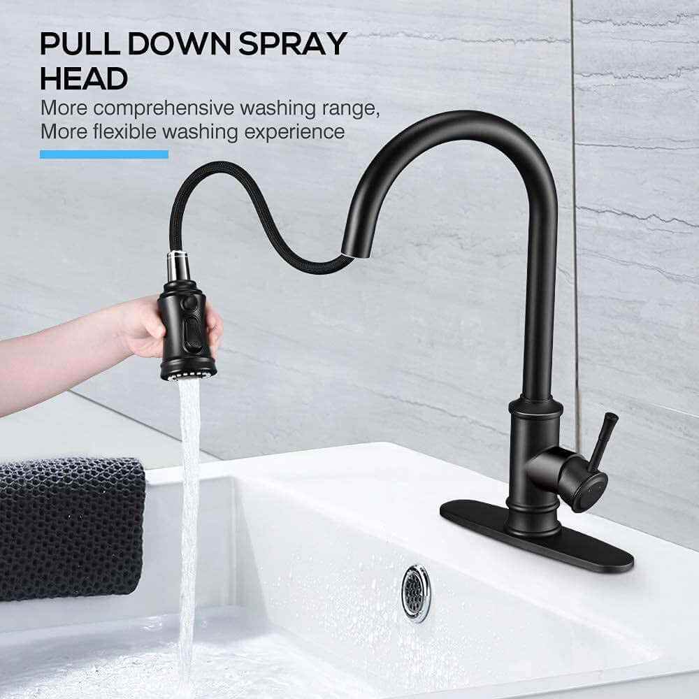 Spring Kitchen Faucet - 3 Modes Pull Sprayer Kitchen Sink Faucet - Flowly Home