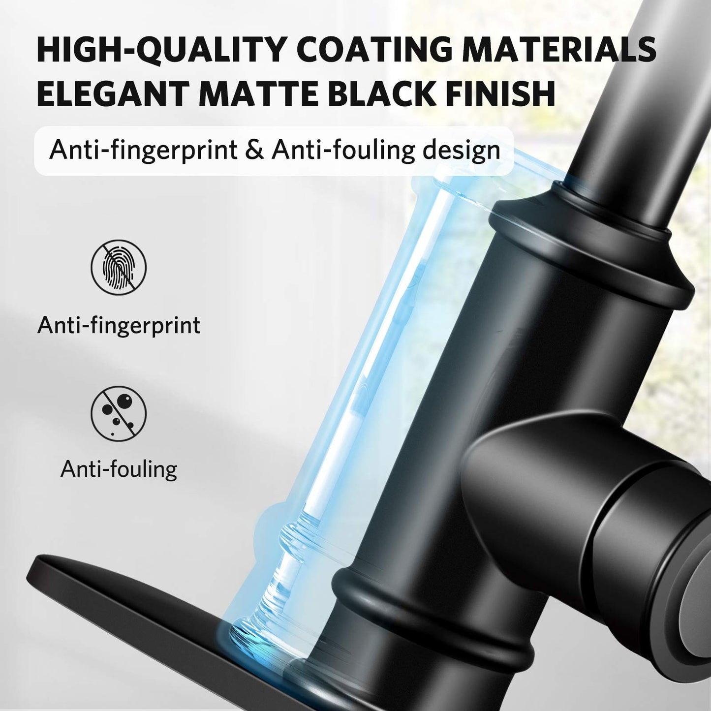 Kitchen Faucet - Spring Kitchen Sink Faucet With 3 Modes Pull Sprayer