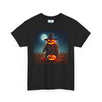 Halloween Scarecrow Tee - Unisex Heavy Cotton T-Shirt for Spooky Fall and Halloween Fun