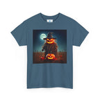Halloween Scarecrow Tee - Unisex Heavy Cotton T-Shirt for Spooky Fall and Halloween Fun
