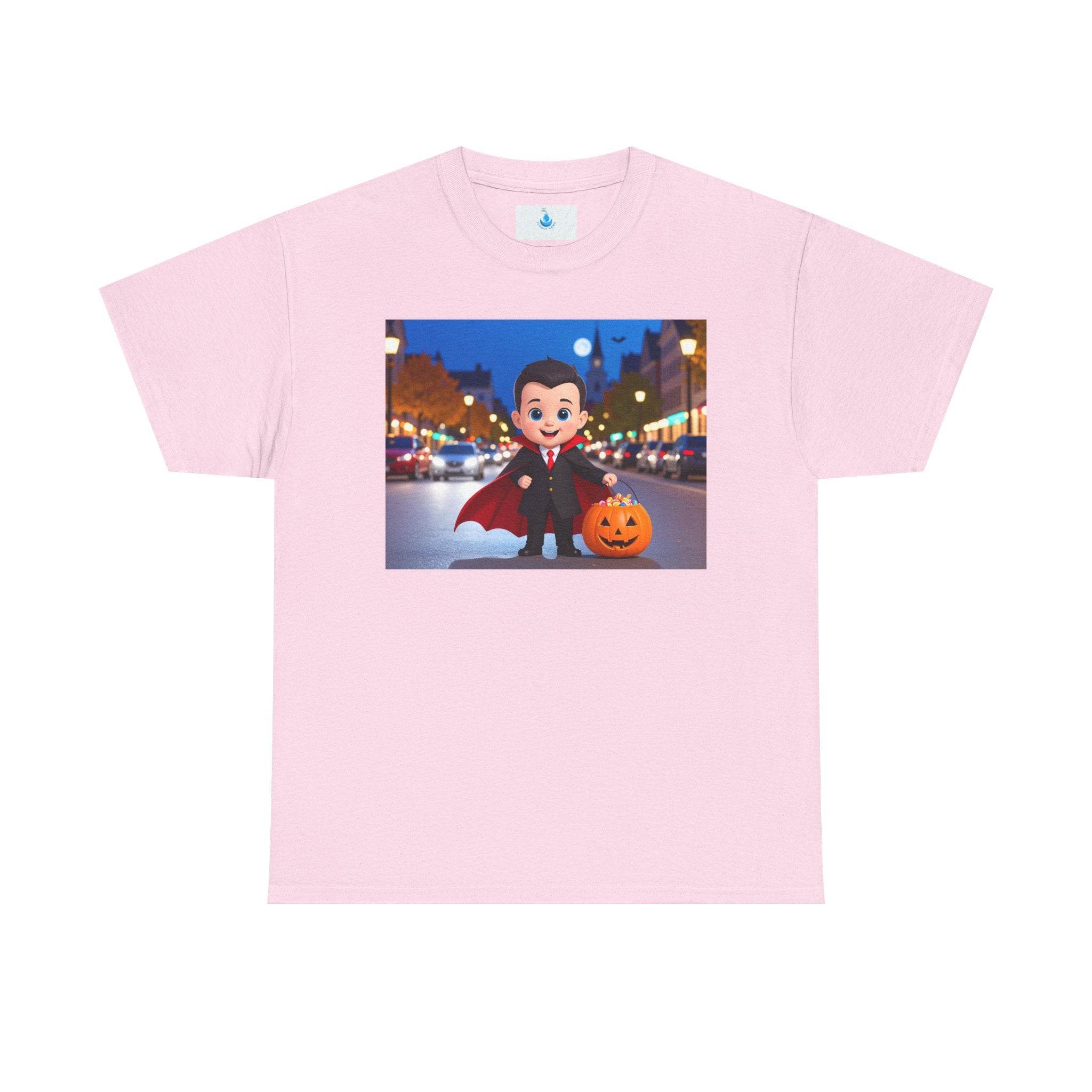 Halloween Themed Unisex T-Shirt, Cute Vampire Kids Tee, Spooky Costume Shirt, Fall Celebration Top, Pumpkin Halloween Tee - Flowly Home