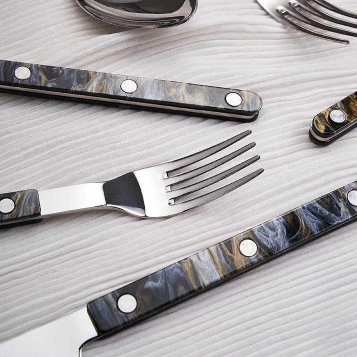 Set of 10 Modern French Flatware Set - Bistrot Style Cutlery Silverware, Only $4.9 Each - Flowly Home