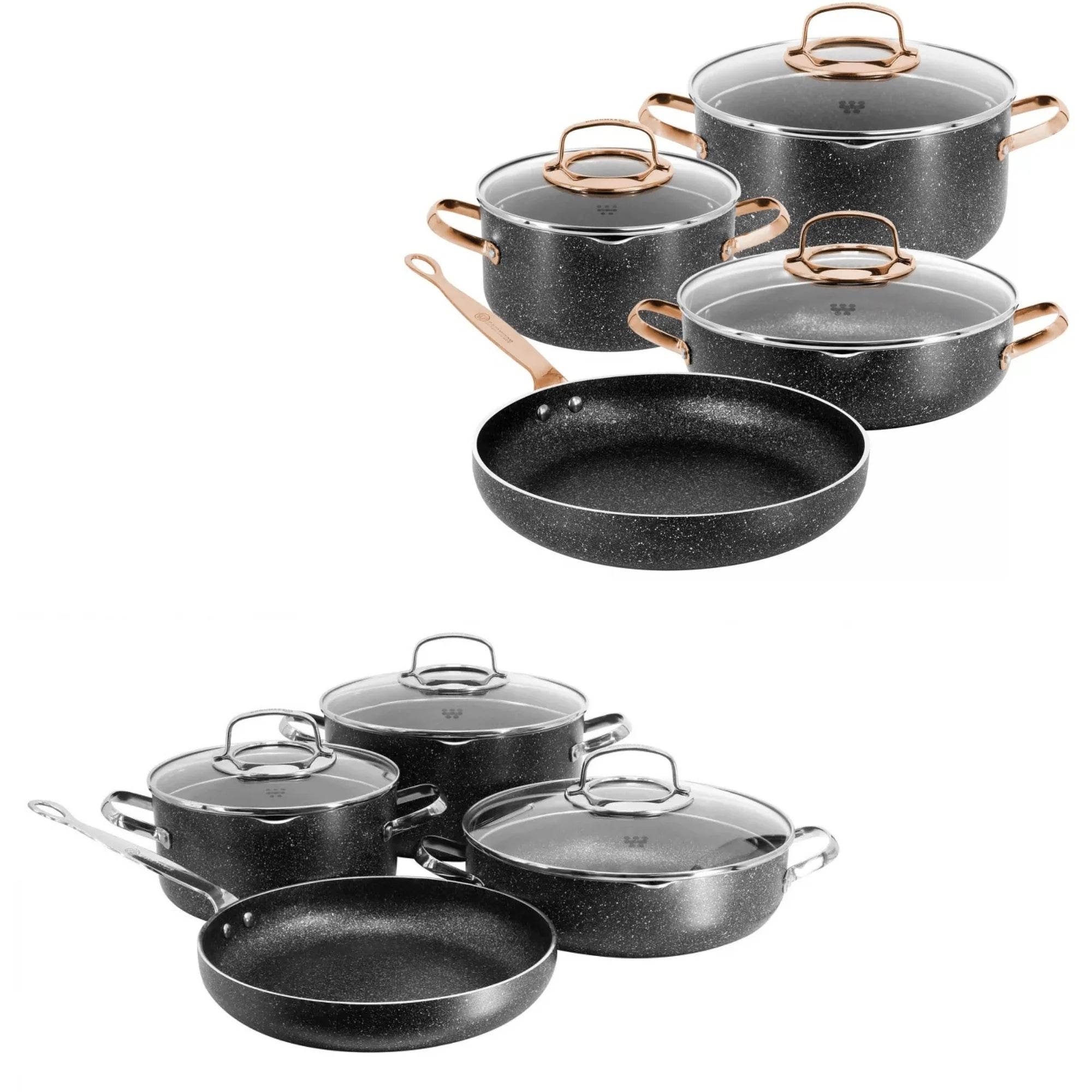 Korkmaz Galaksi Cookware Set - 7 Piece Non Stick Aluminum Cookware Set - Flowly Home