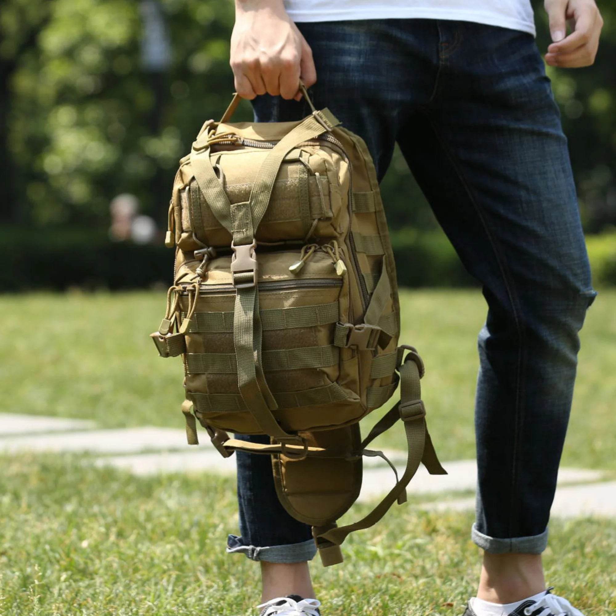 Jupitergear Tactical Sling Backpack 15L Molle Military Shoulder Bag Outdoor Daypack with Adjustable Strap - Flowly Home