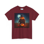 Halloween Scarecrow Tee - Unisex Heavy Cotton T-Shirt for Spooky Fall and Halloween Fun