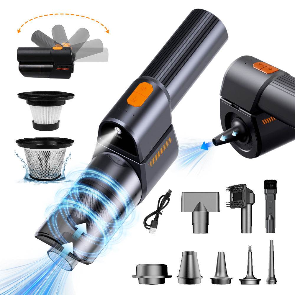 Handheld Cordless Car Vacuum with Strong Suction and Low Noise Inflator for Portable Cleaning - Flowly Home