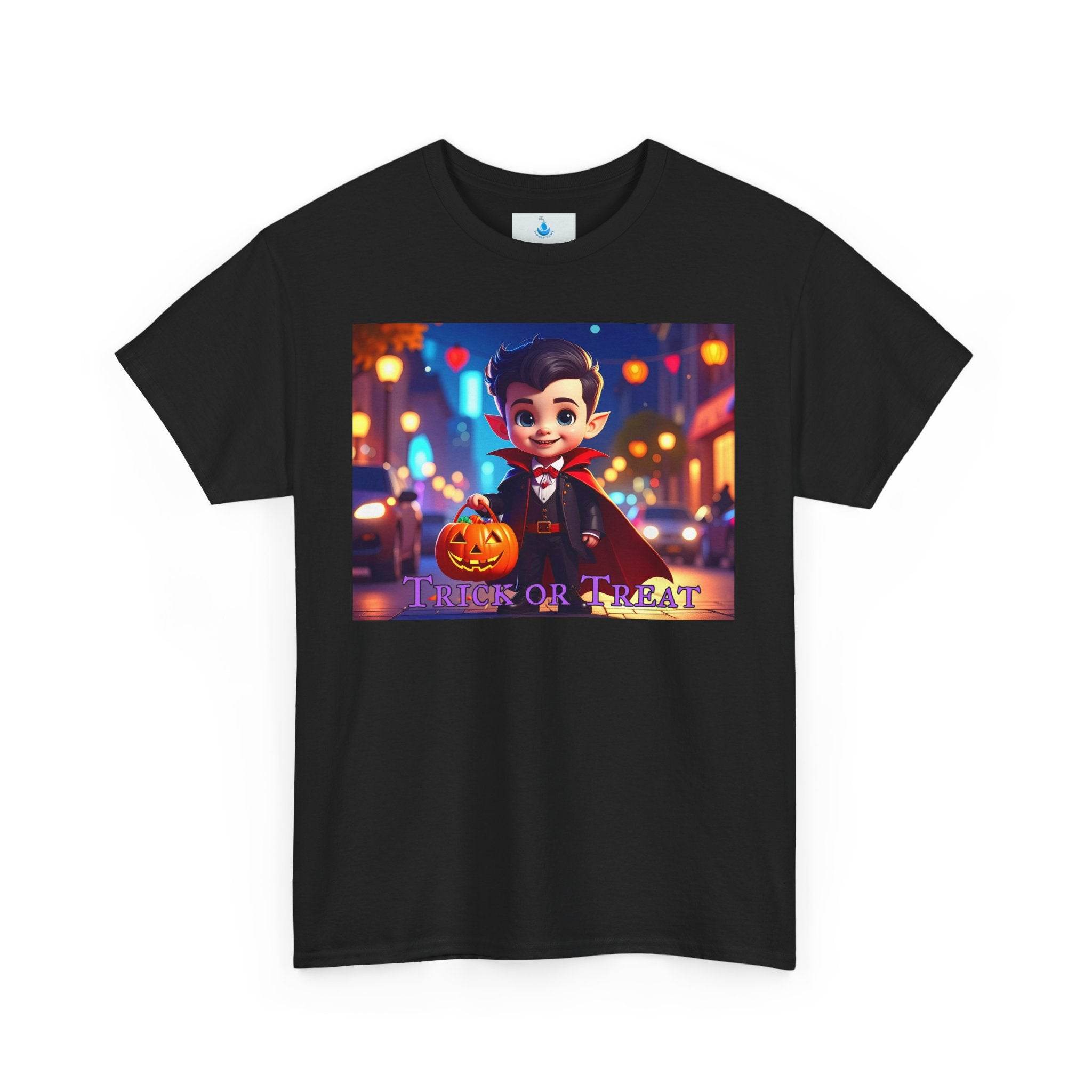 Halloween Unisex T-Shirt, Spooky Graphic Tee for Kids, Trick or Treat Apparel, Cute Vampire Costume Top, Fun Fall Fashion - Flowly Home
