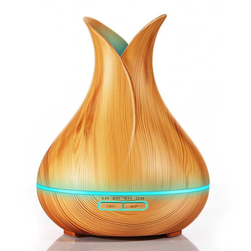 Humidifier Diffuser Aromatic for Home - Wood Grain Aromatherapy with LED Light and Silent Operation - Flowly Home