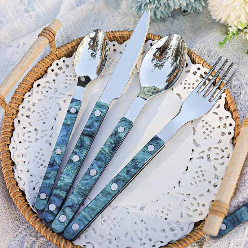 Set of 10 Modern French Flatware Set - Bistrot Style Cutlery Silverware, Only $4.9 Each - Flowly Home