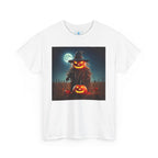 Halloween Scarecrow Tee - Unisex Heavy Cotton T-Shirt for Spooky Fall and Halloween Fun