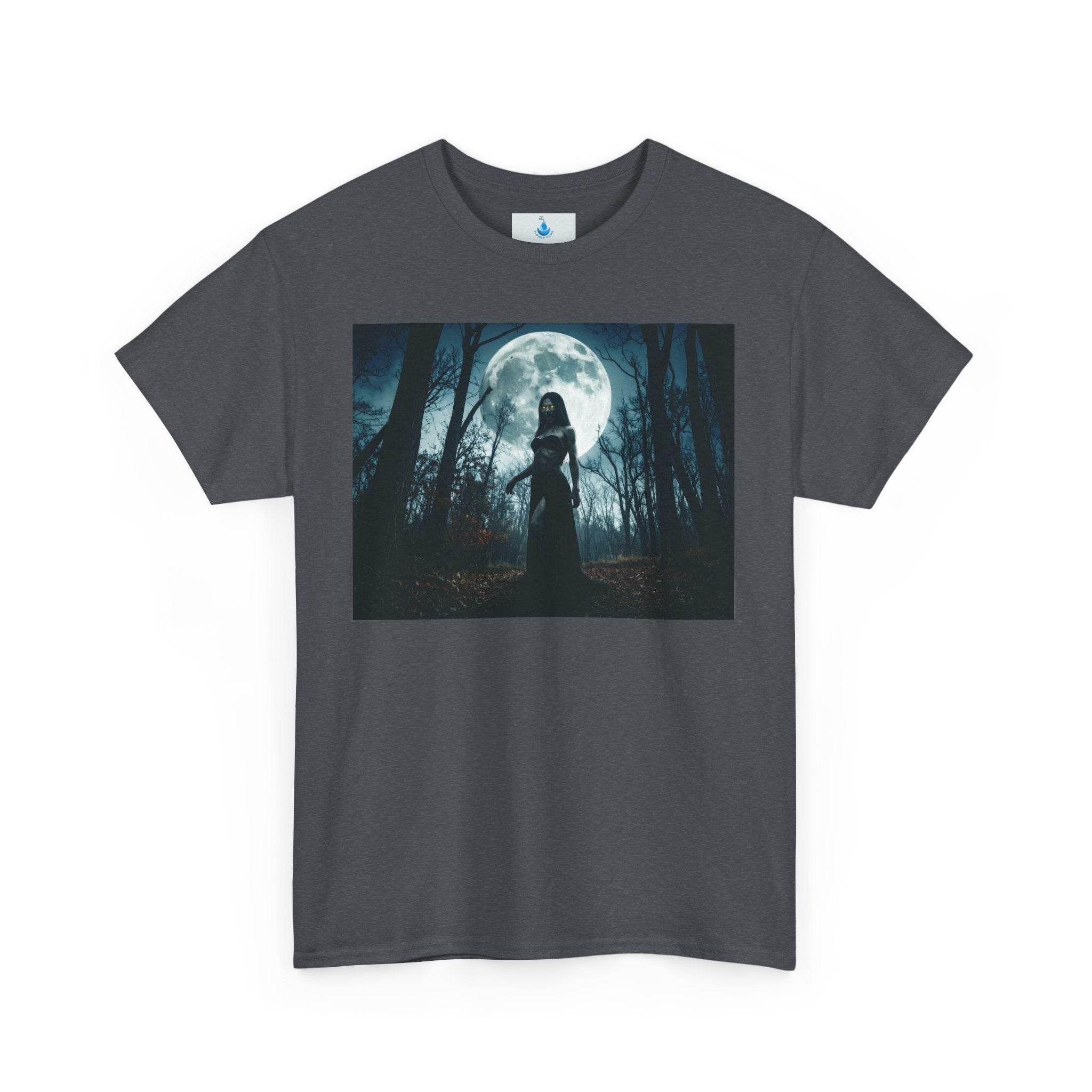Mystic Moonlight Tee - Enchanting Unisex Heavy Cotton T-Shirt for Nature Lovers, Halloween, Stargazing, Cozy Nights - Flowly Home