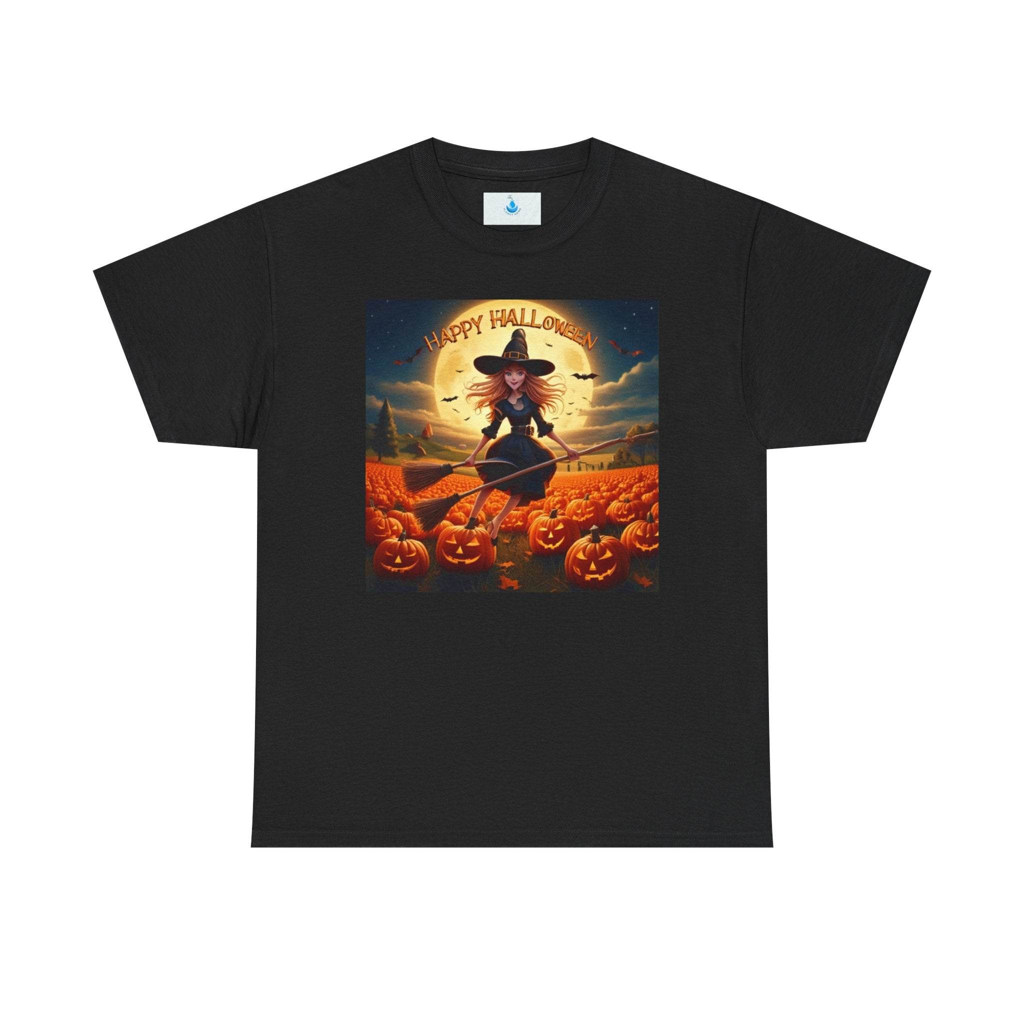 Halloween Witch Tee, Spooky Unisex T-Shirt, Fall Festival Shirt, Pumpkin Graphic Top, Halloween Costume - Flowly Home