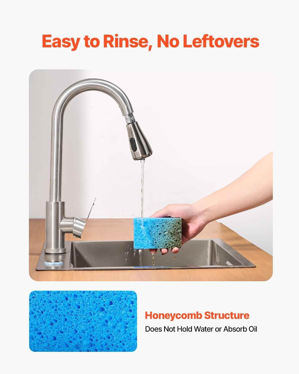 Durable Kitchen Sponges - 12 Pcs Cellulose & Scrub Pad Sponges - Flowly Home