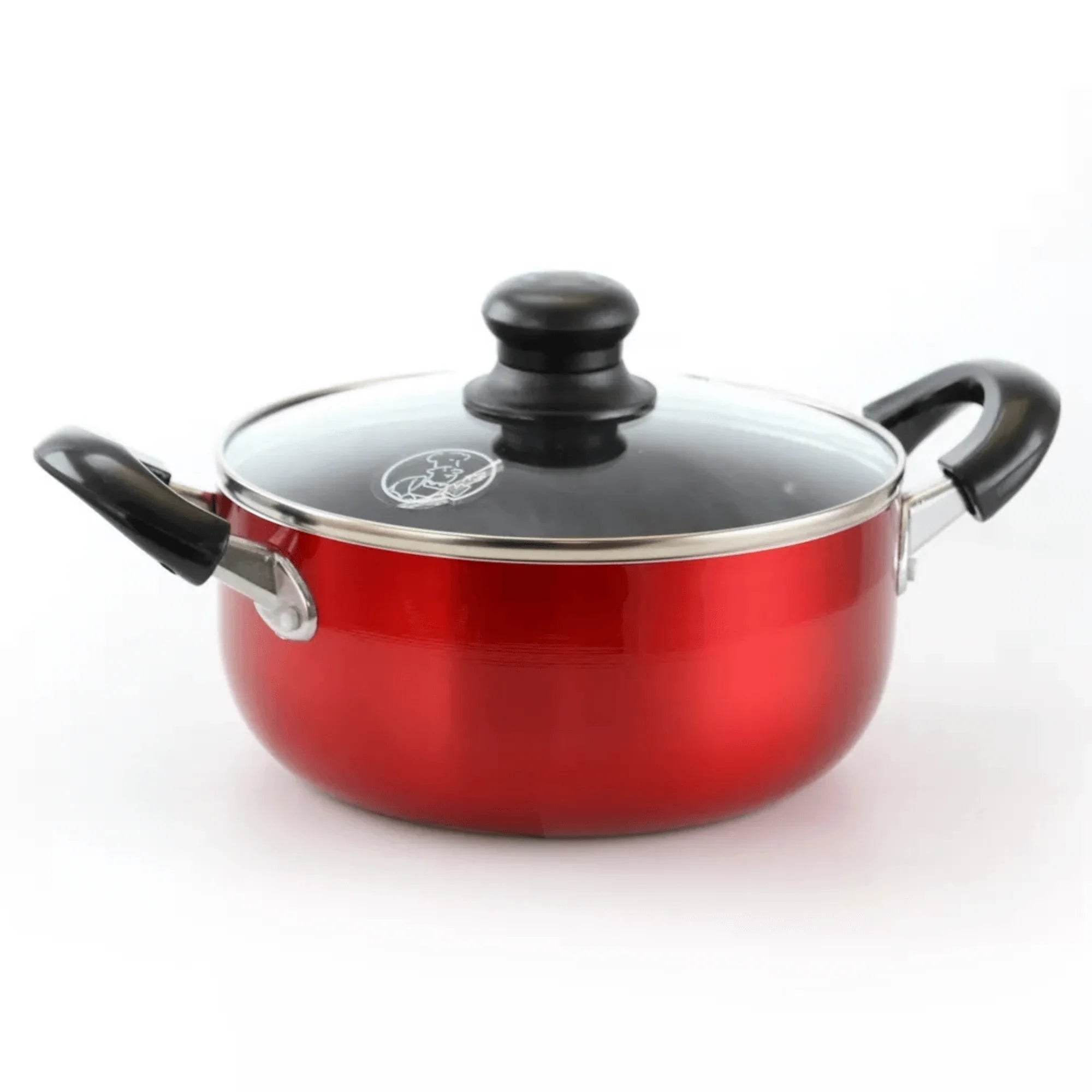 Better Chef Dutch Oven 10-Quart Metallic Red Aluminum with Glass Lid - Flowly Home